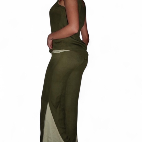 Yolanda Lorente 100% Silk Top & Bottom 2PC Set Hand Painted y2k 2000s Vintage - Picture 5 of 5